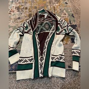 Green/Brown/Cream Aztec Cardigan **SIZE MEDIUM / RUNS BIG**